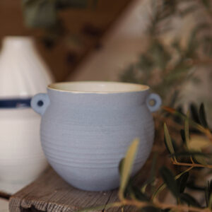 Santorini Light Blue Ceramic Rosemary Sea Salt Candle