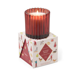 Ribbed Glas Candle - Winter Berry